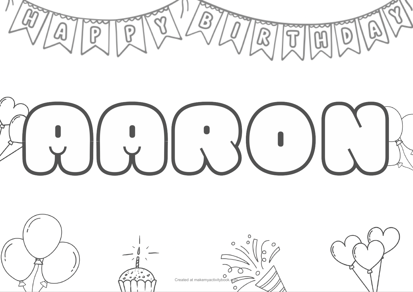 Aaron birthday colouring sheet