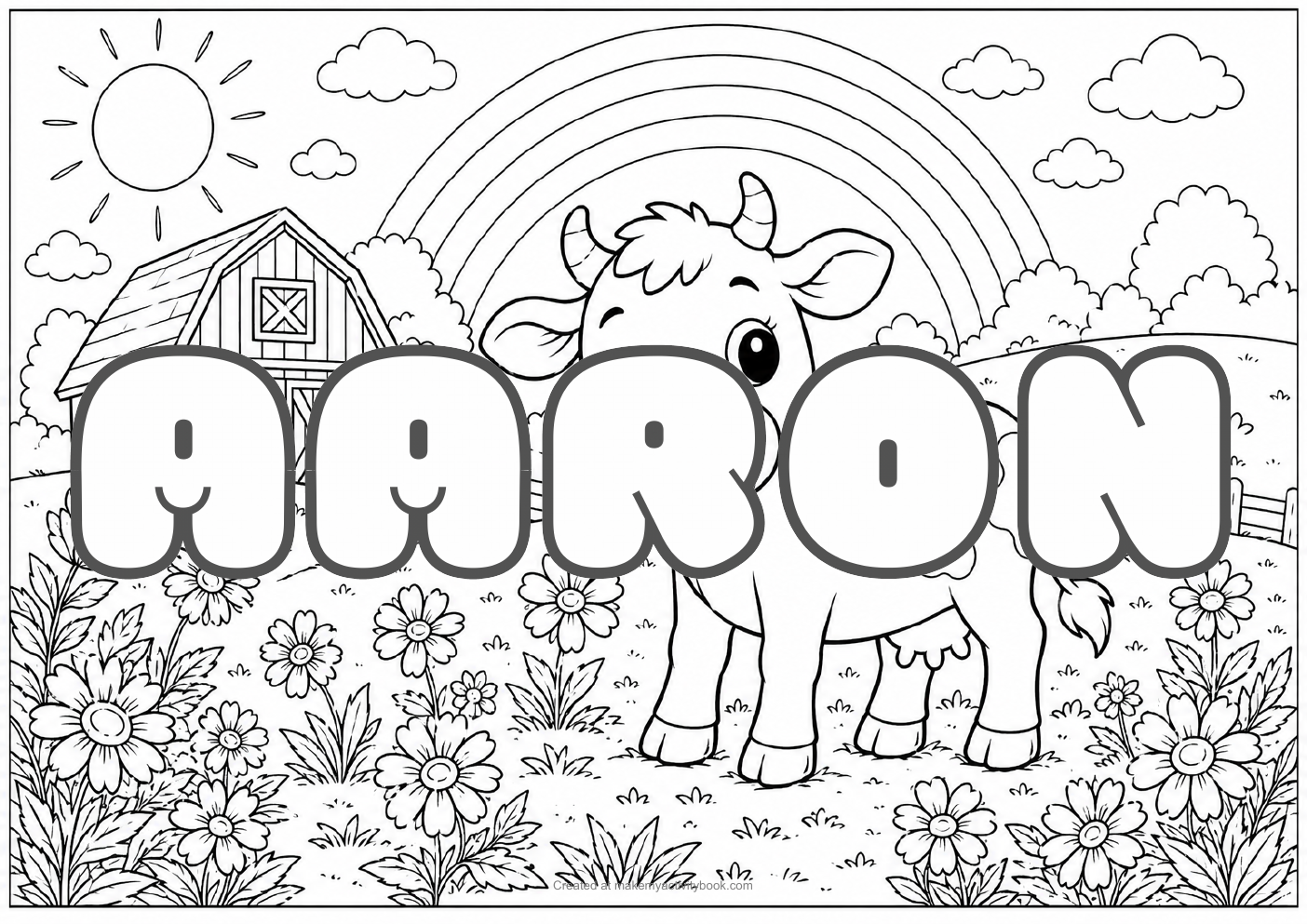 Aaron farm colouring sheet