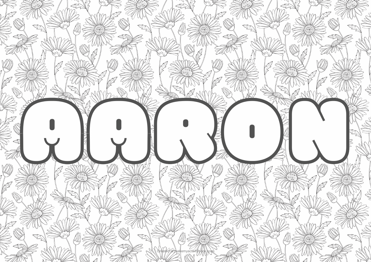 Aaron flowers colouring sheet
