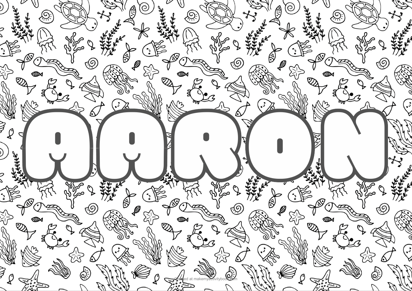 Aaron sea colouring sheet