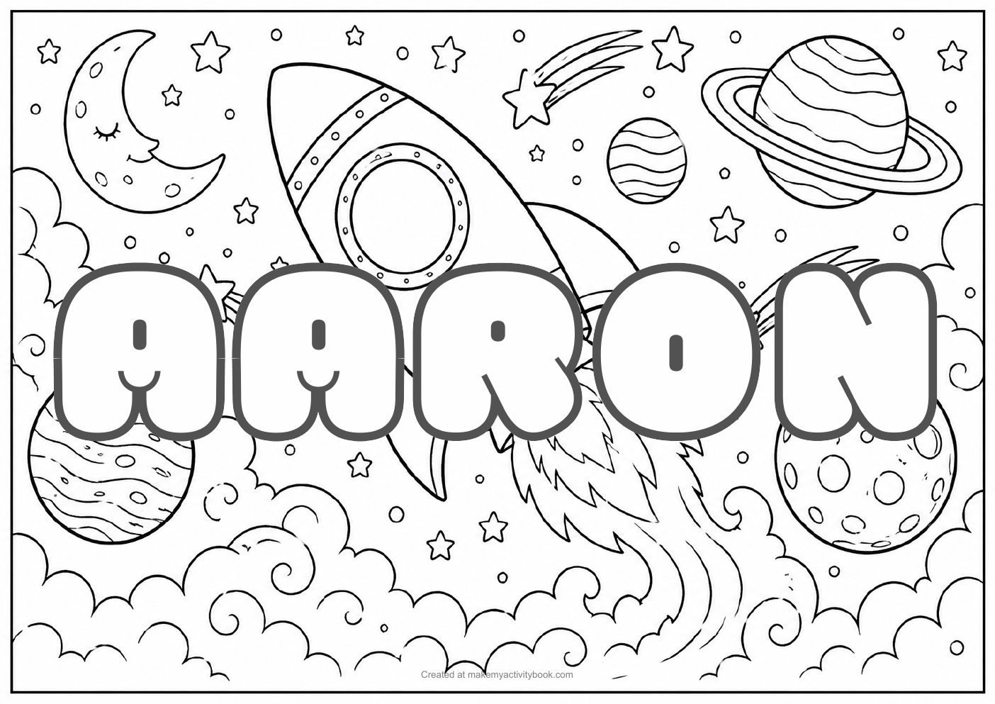 Aaron space colouring sheet