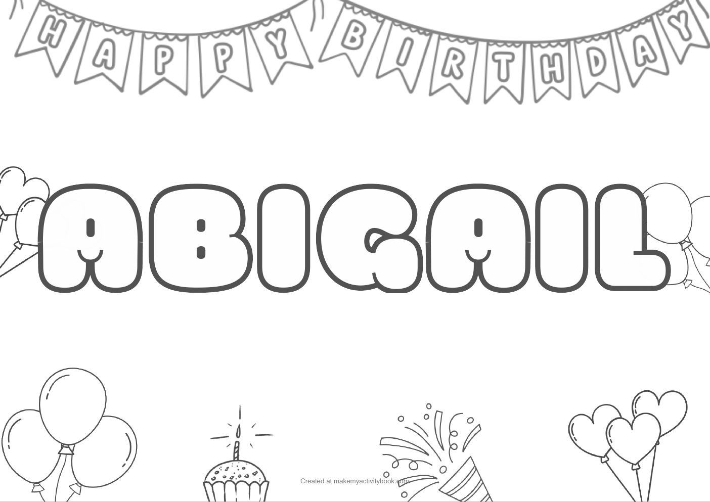 Abigail birthday colouring sheet