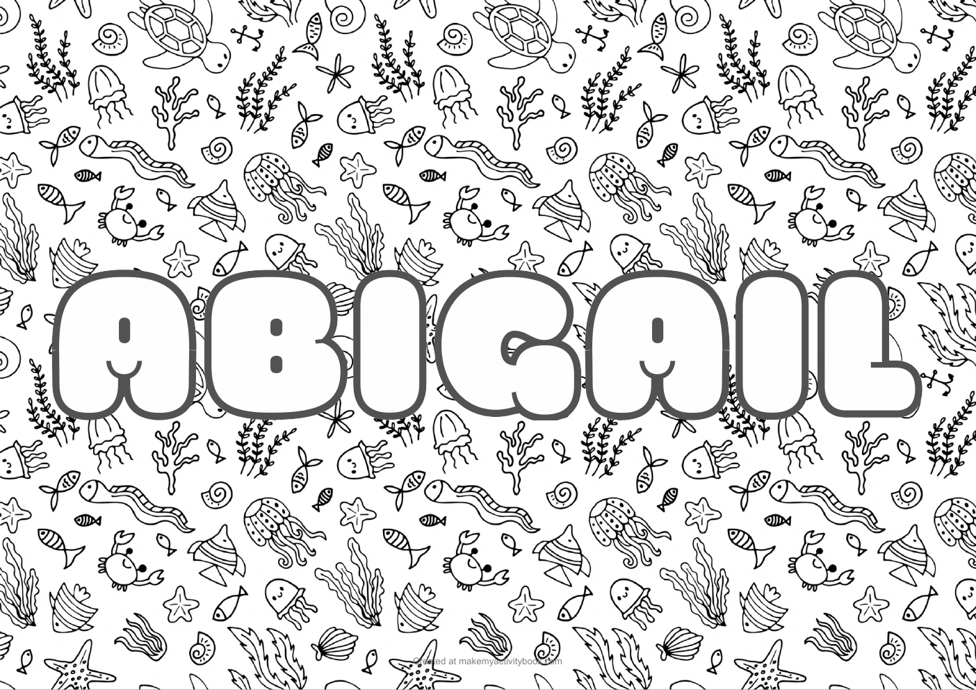 Abigail sea colouring sheet