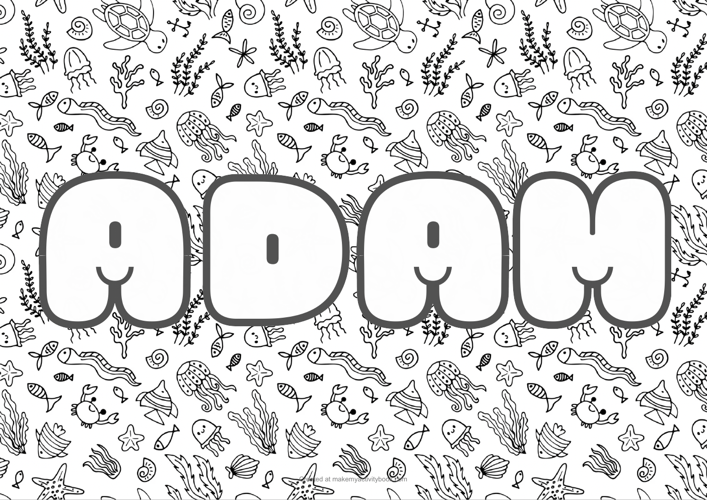Adam sea colouring sheet