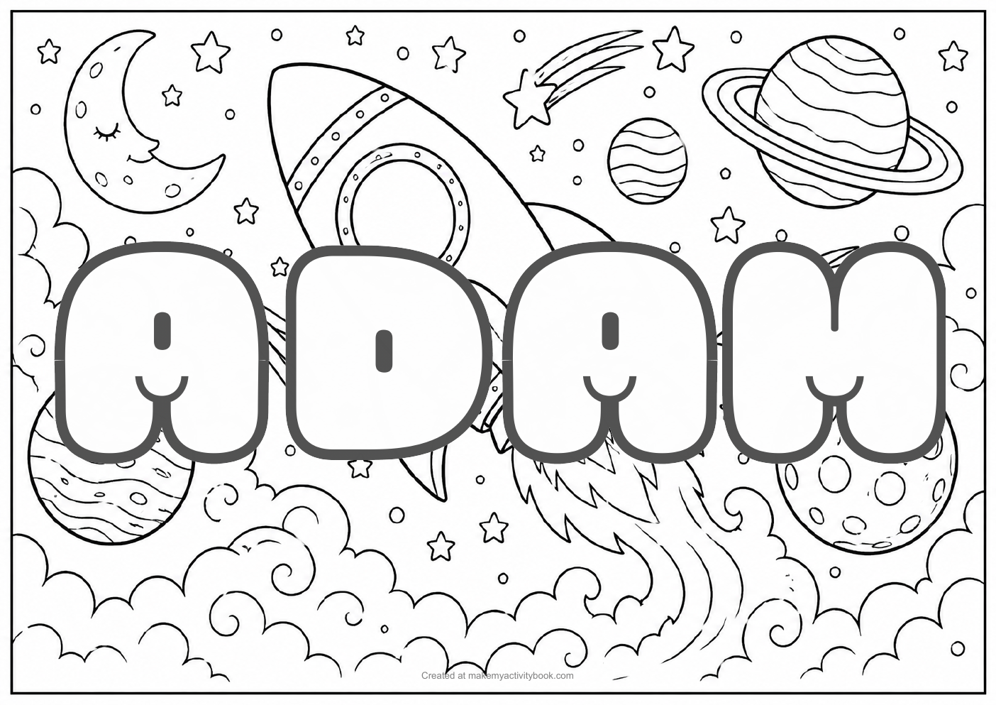 Adam space colouring sheet