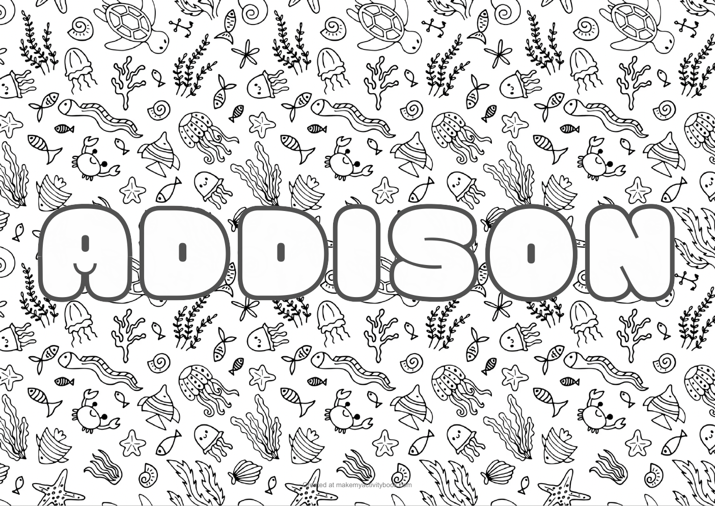 Addison sea colouring sheet