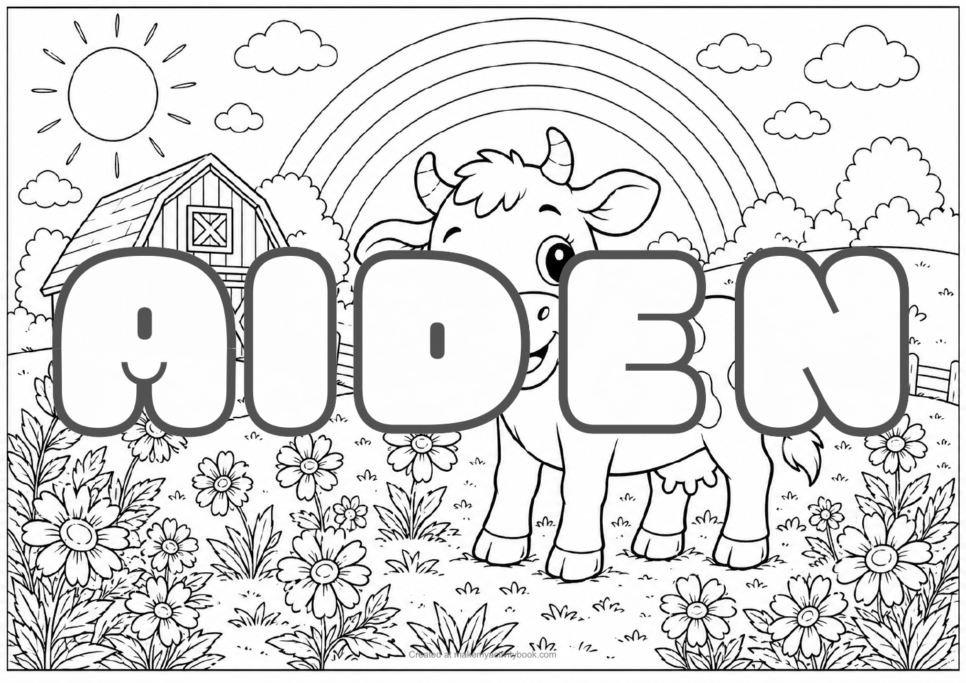 Aiden farm colouring sheet