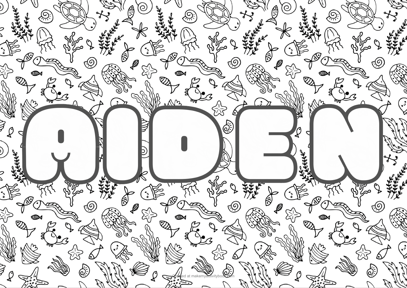 Aiden sea colouring sheet