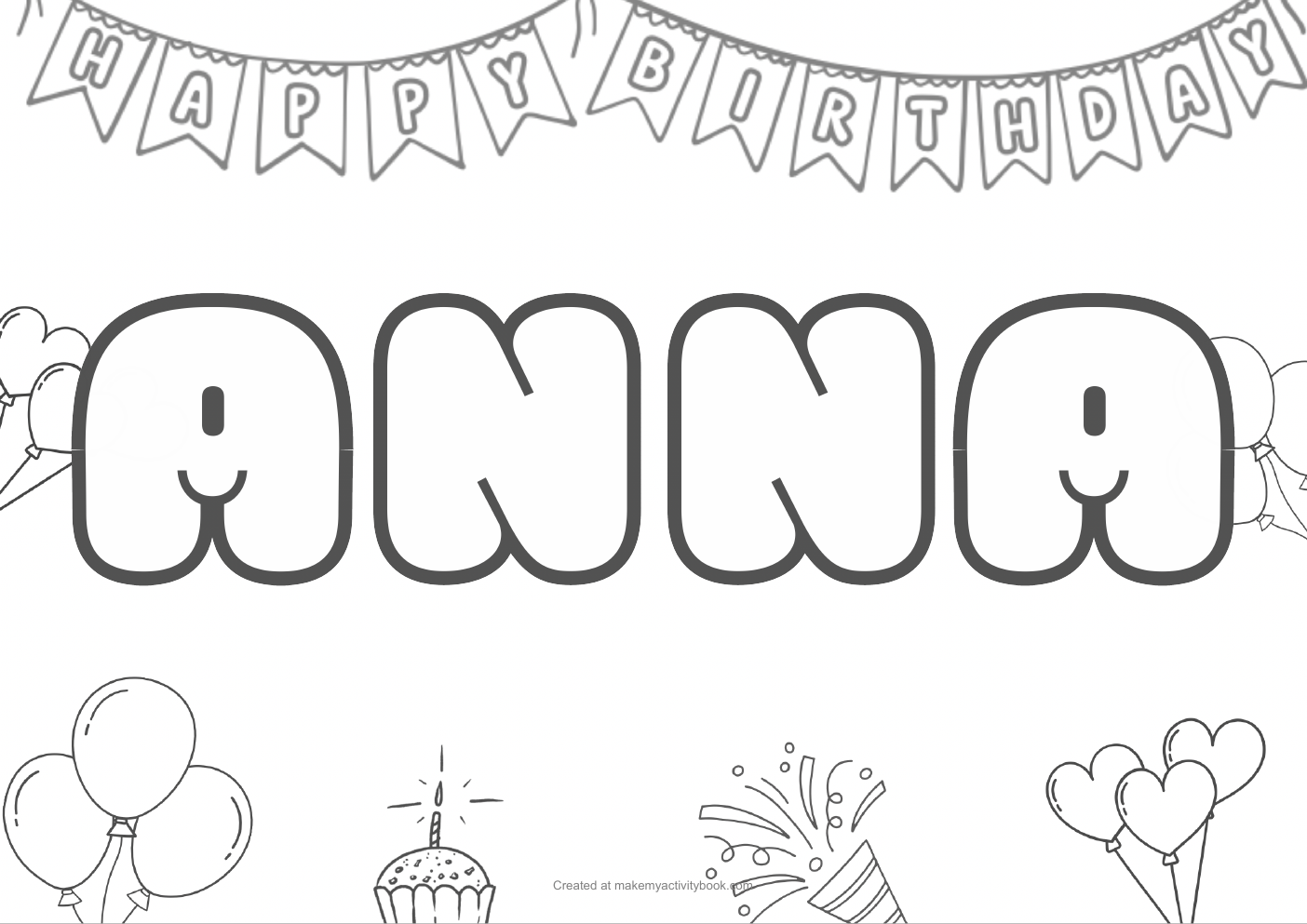 Anna birthday colouring sheet