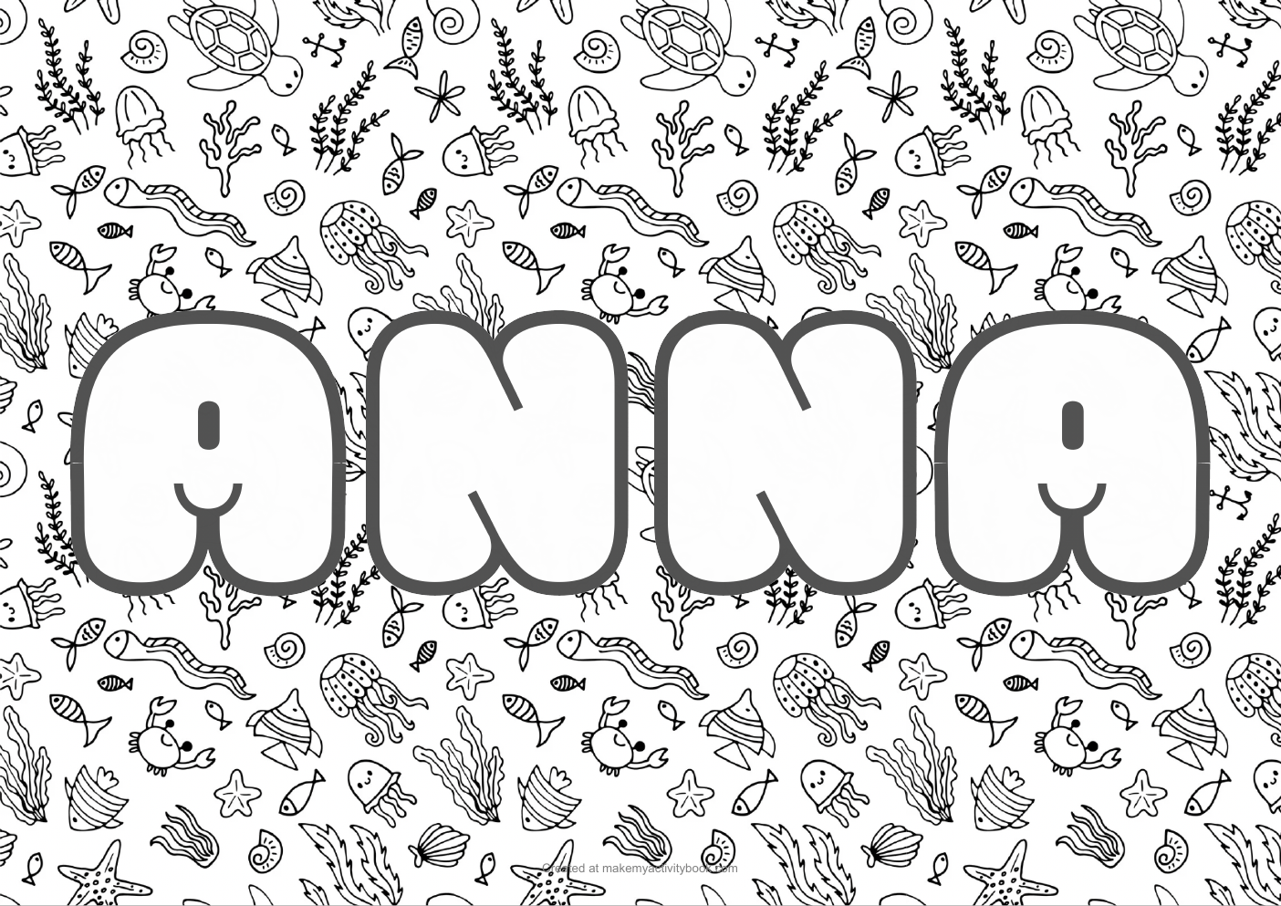 Anna sea colouring sheet