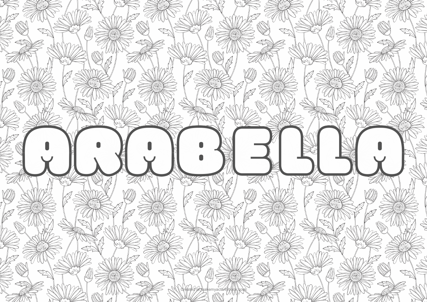 Arabella flowers colouring sheet