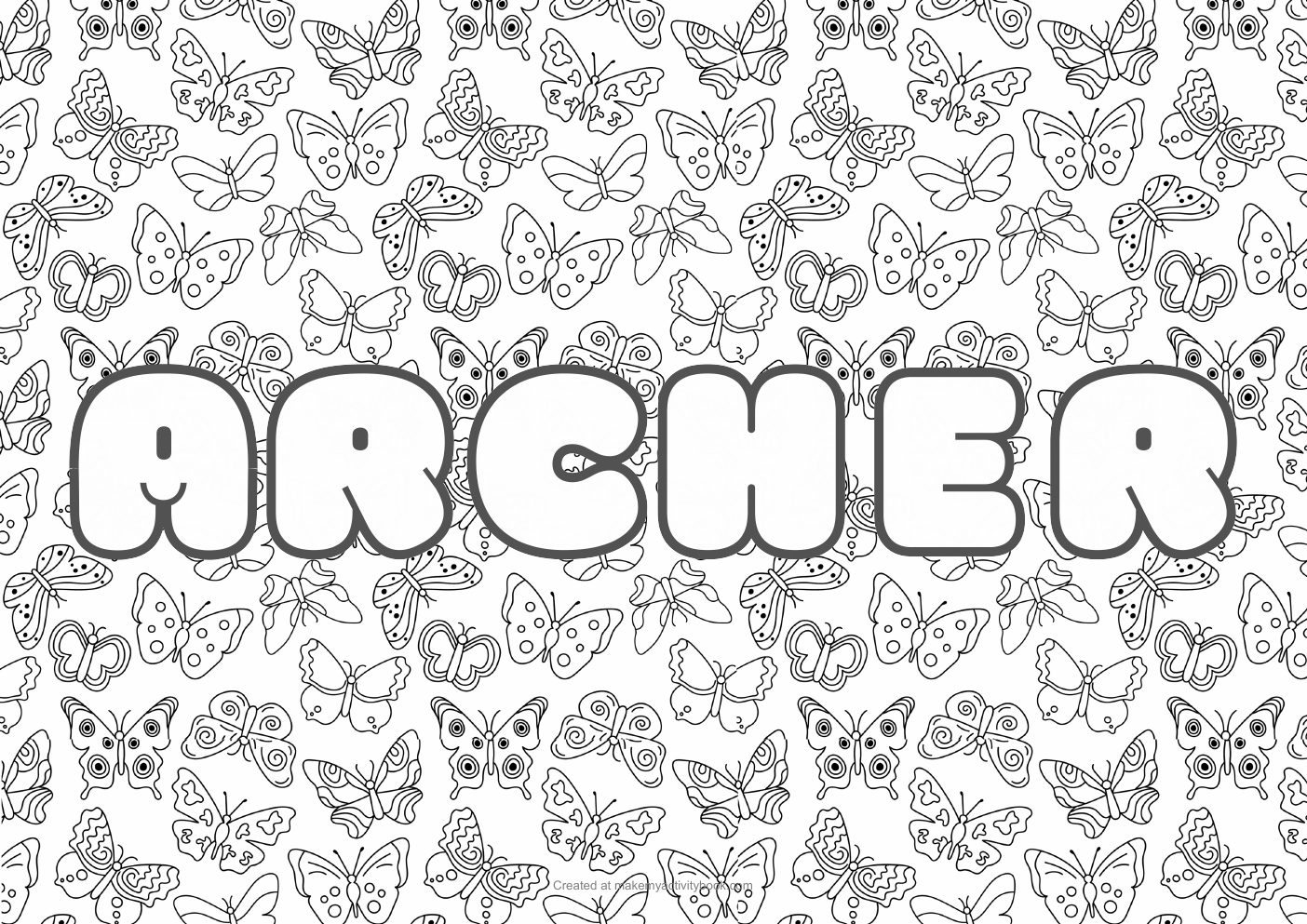 Archer butterflies colouring sheet