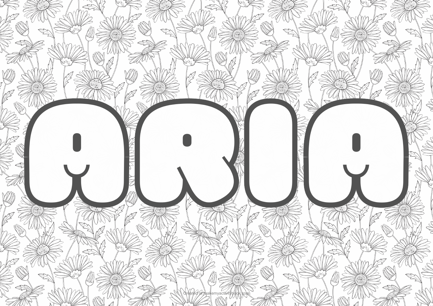 Aria flowers colouring sheet