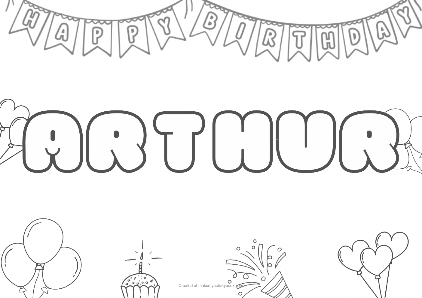 Arthur birthday colouring sheet