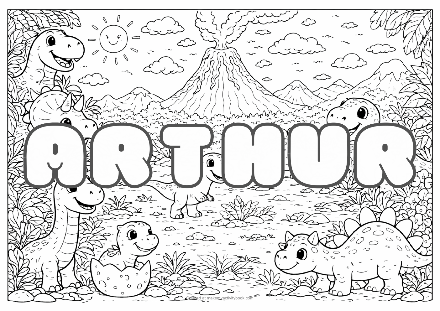 Arthur dinosaur colouring sheet