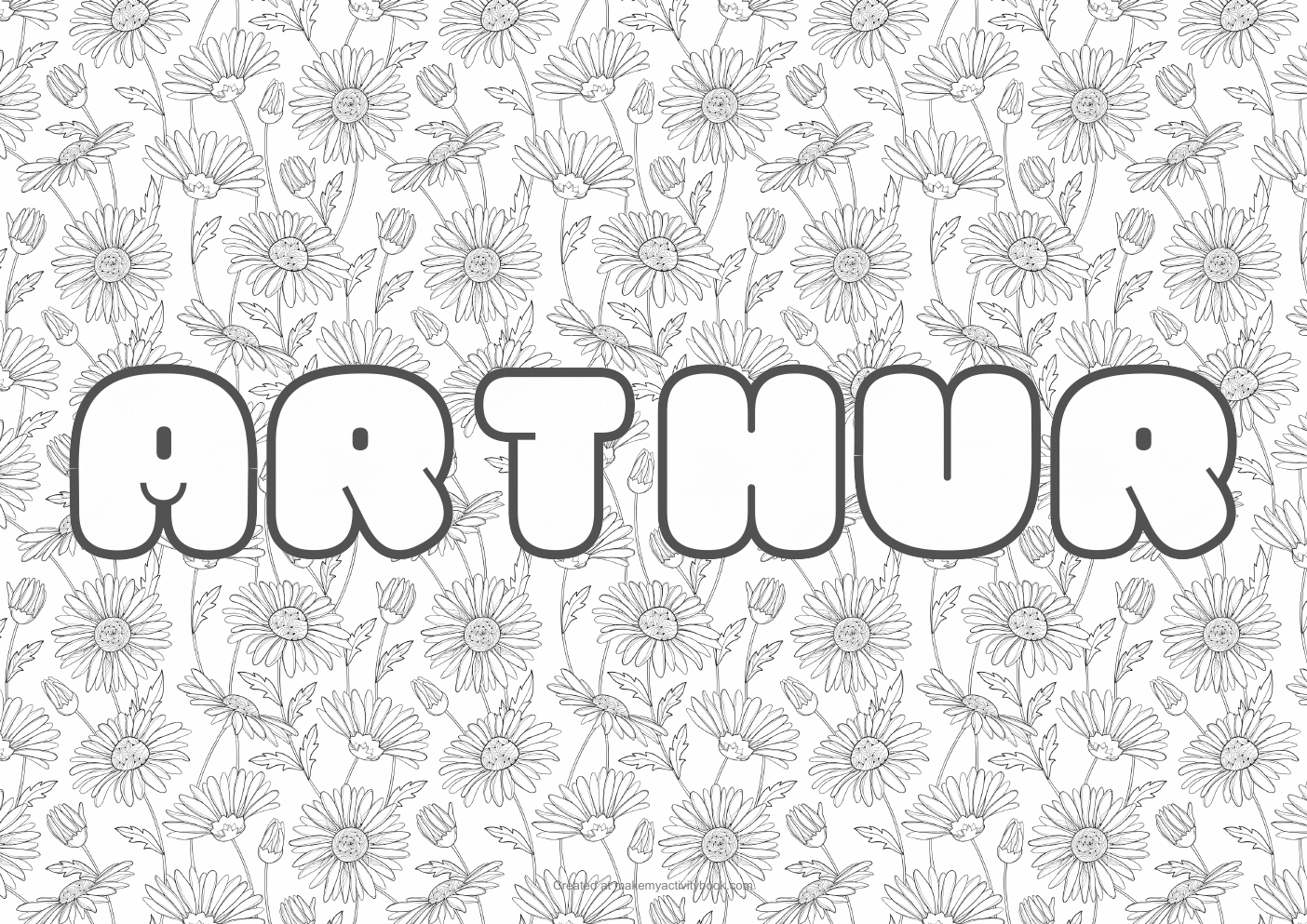 Arthur flowers colouring sheet