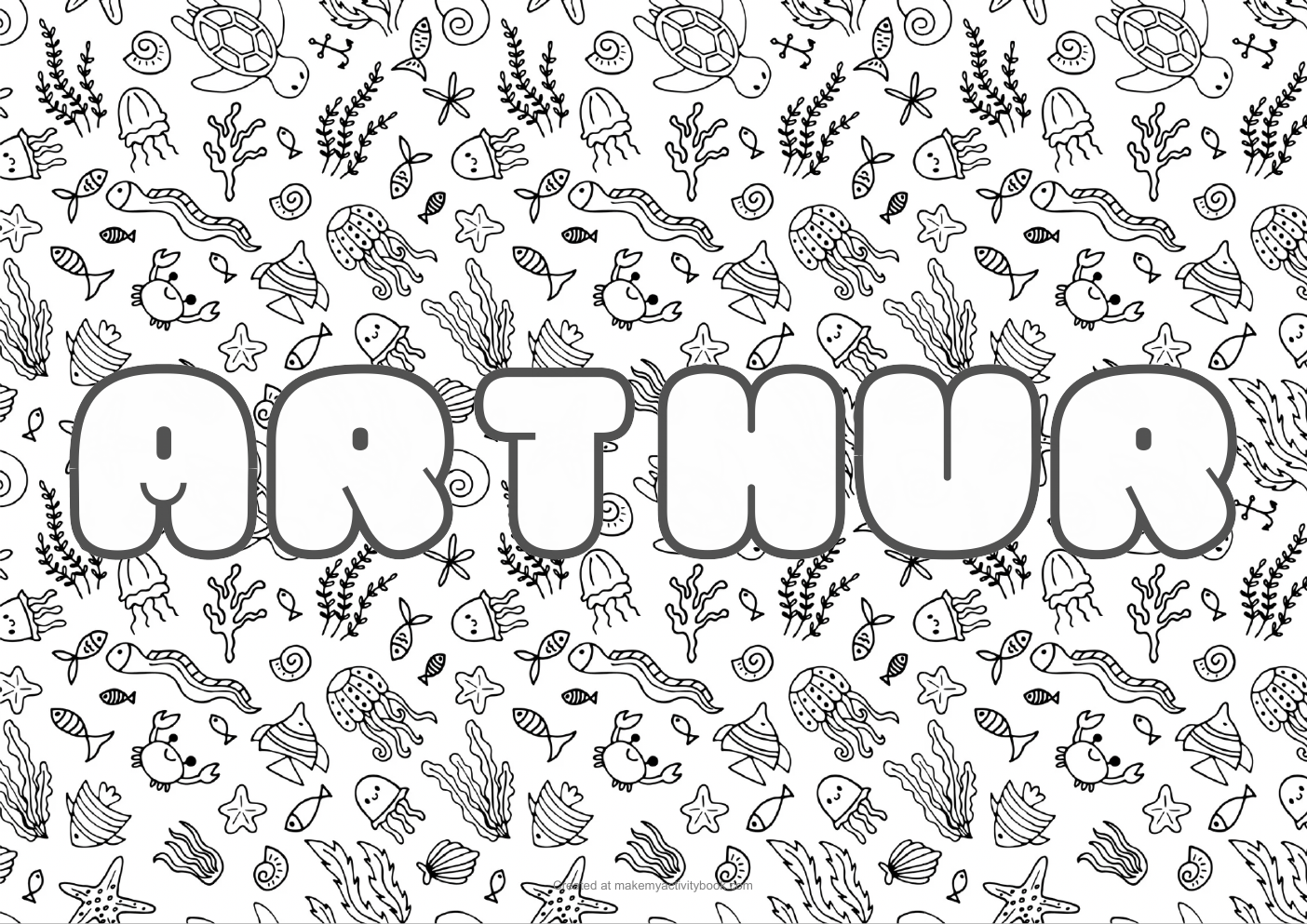 Arthur sea colouring sheet