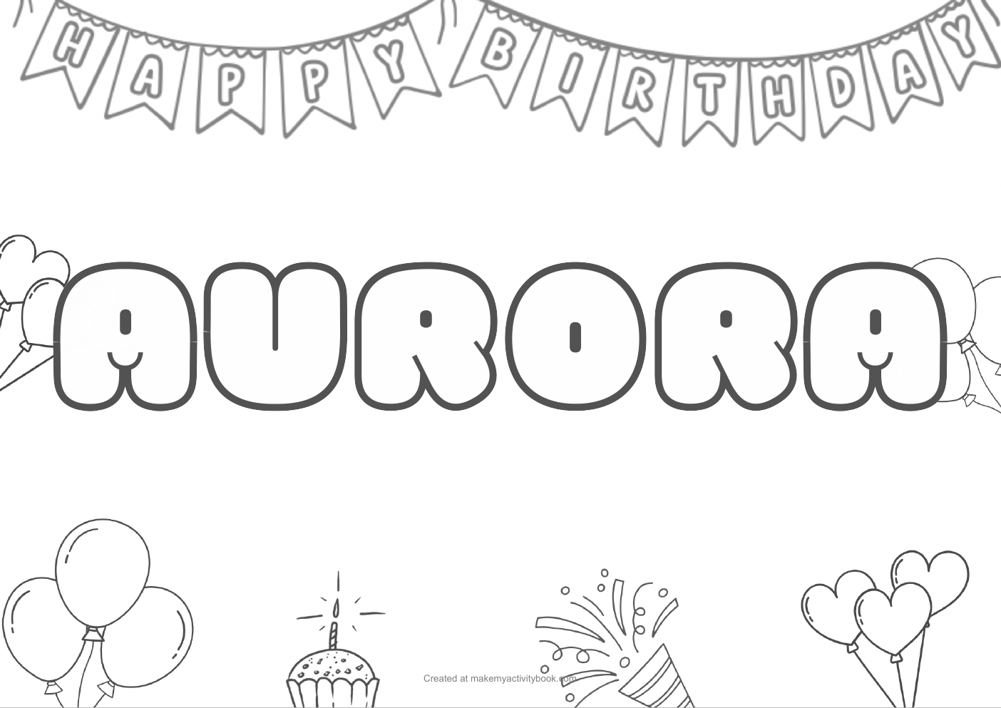 Aurora birthday colouring sheet