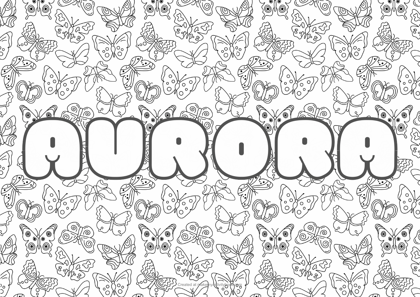 Aurora butterflies colouring sheet