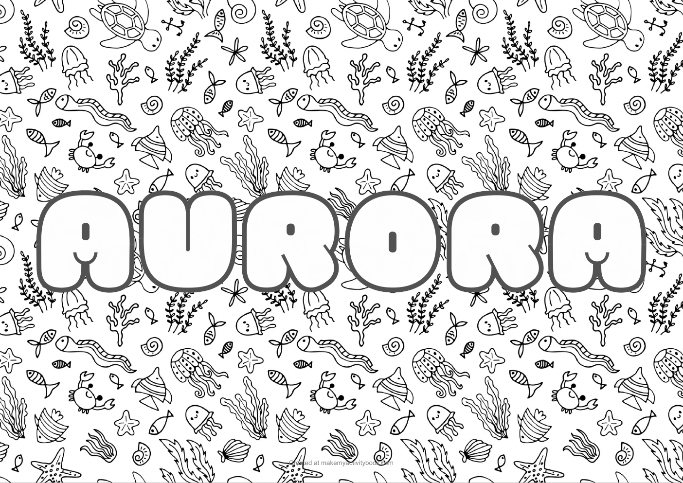 Aurora sea colouring sheet