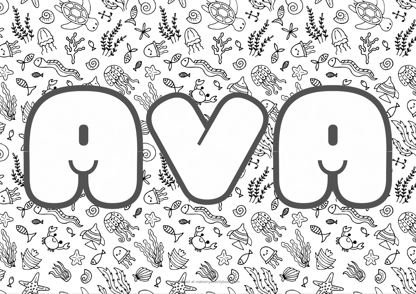 Ava sea colouring sheet