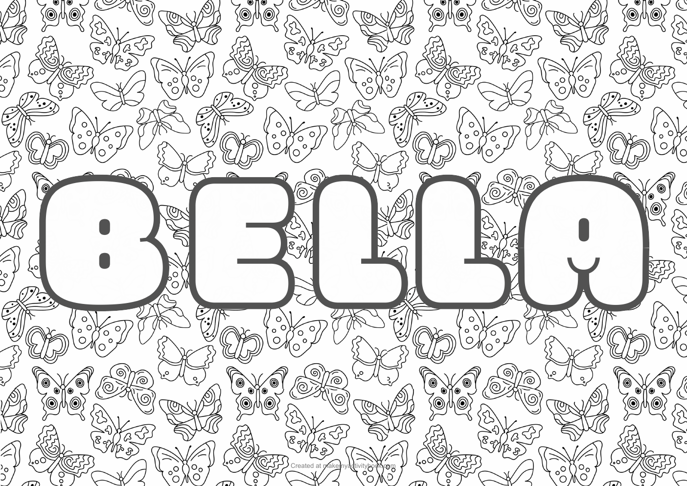 Bella butterflies colouring sheet