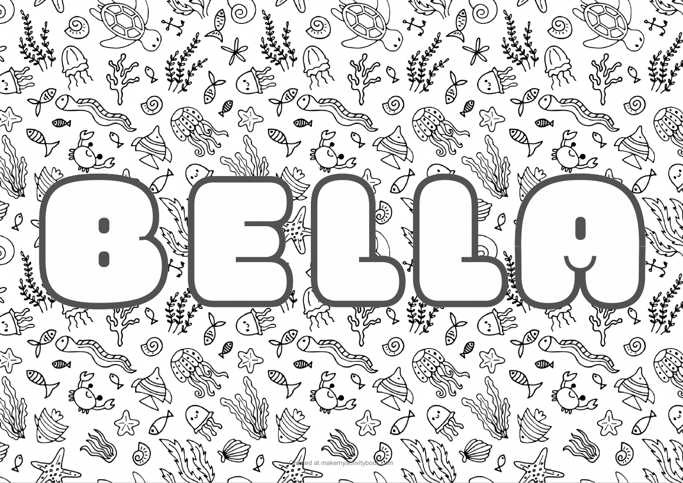 Bella sea colouring sheet