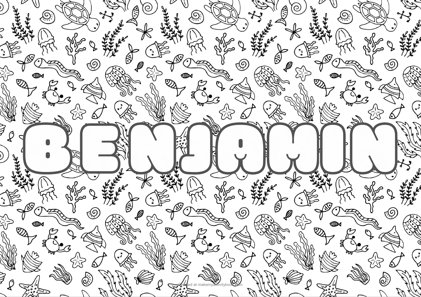 Benjamin sea colouring sheet