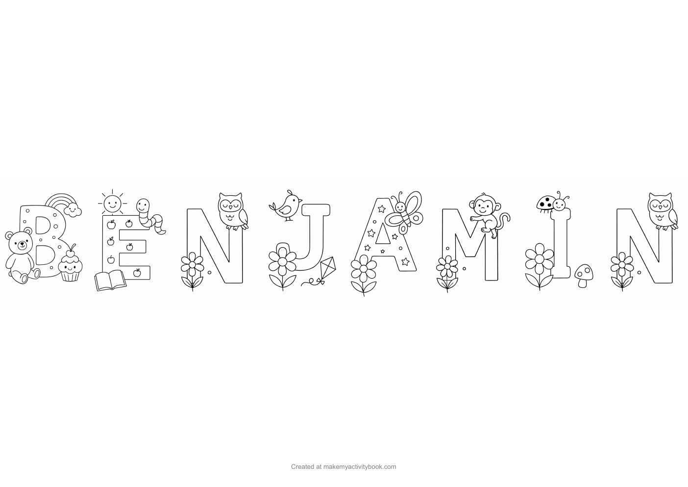 Benjamin letters colouring sheet