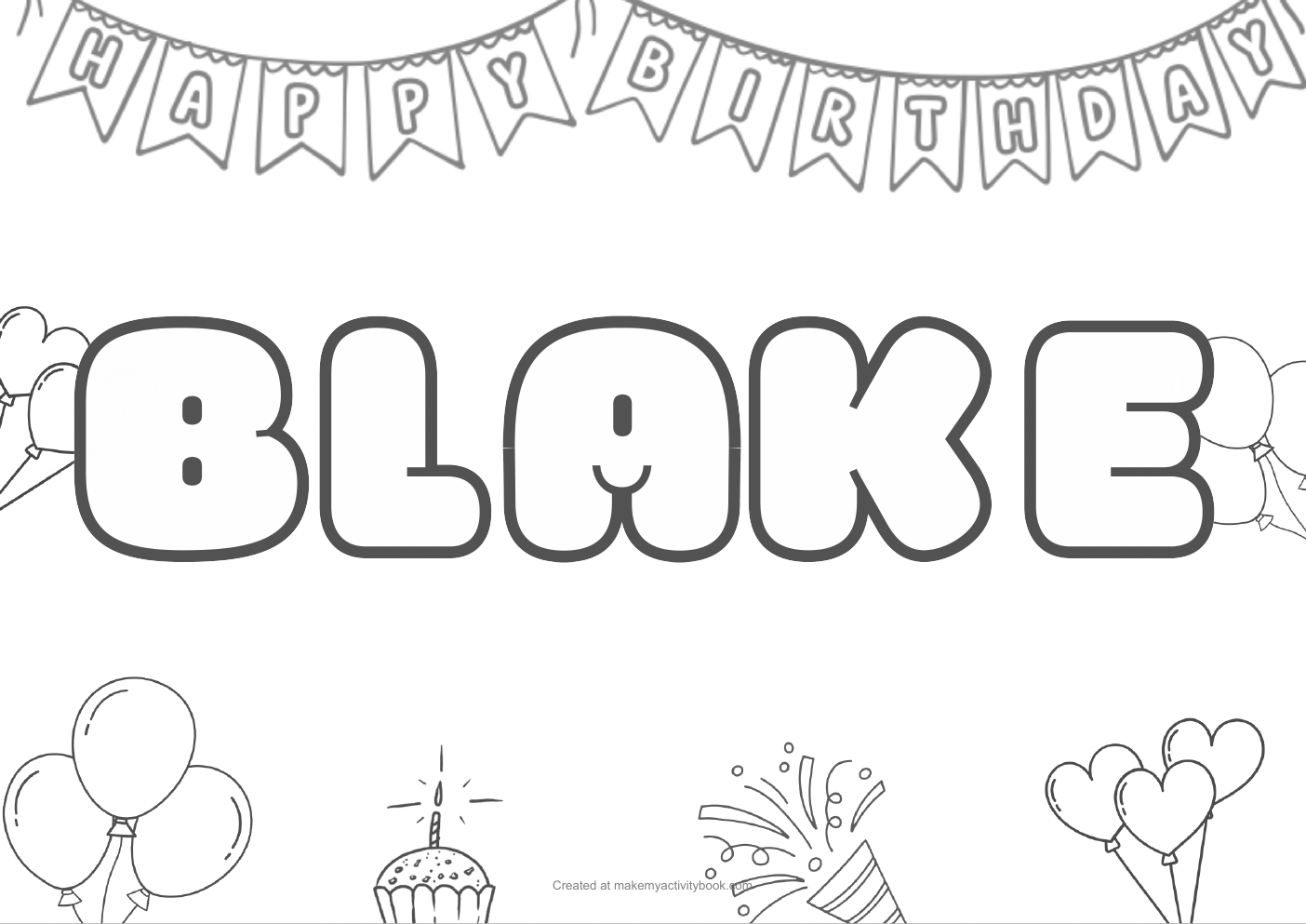 Blake birthday colouring sheet
