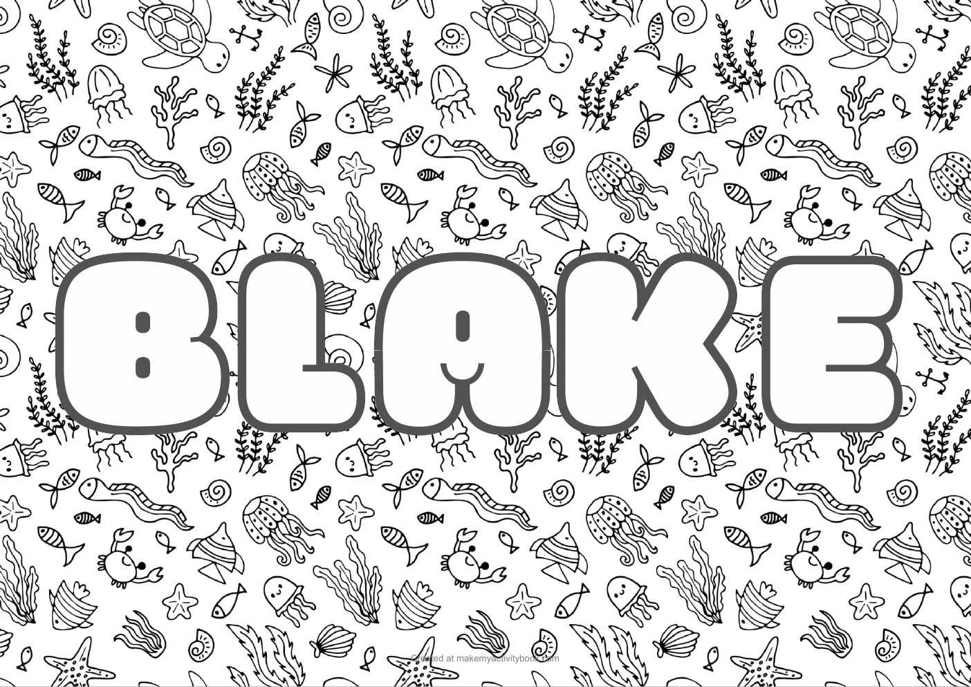 Blake sea colouring sheet
