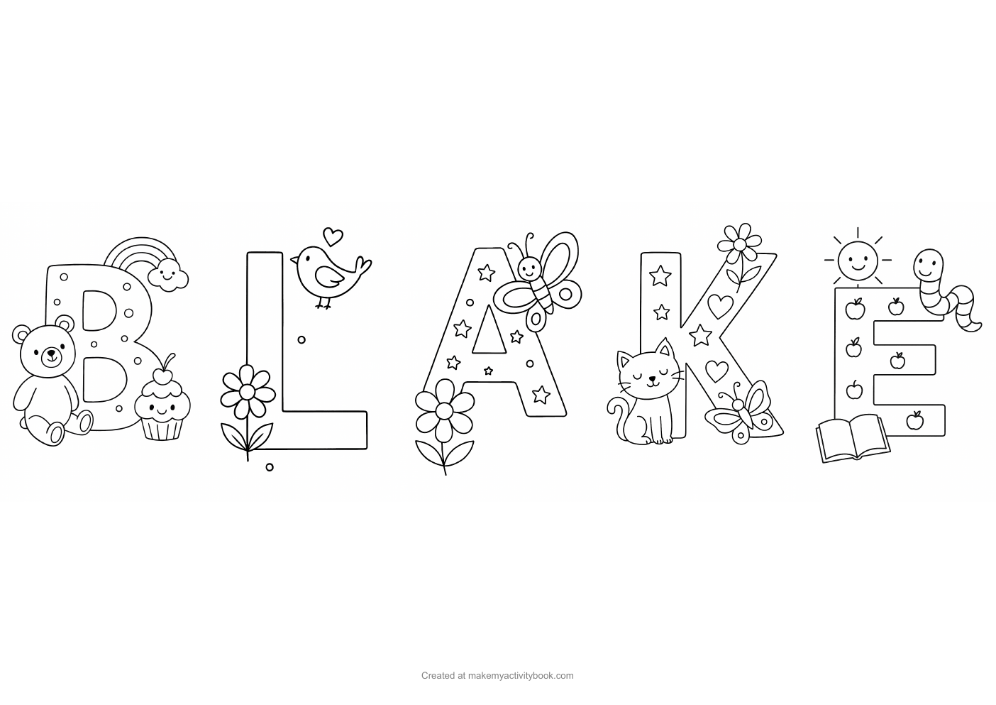 Blake letters colouring sheet