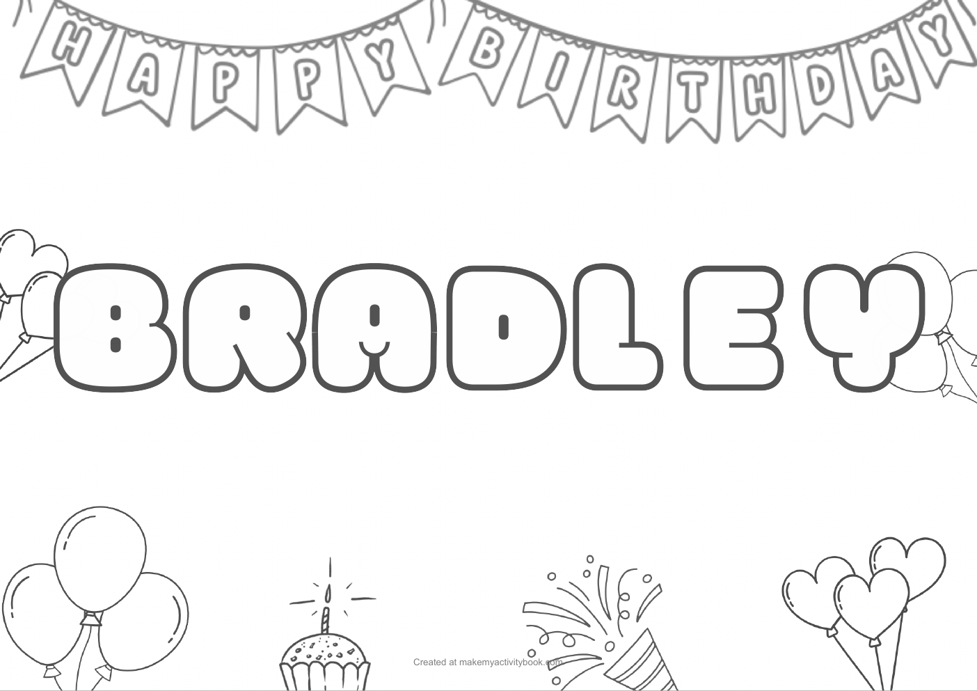 Bradley birthday colouring sheet