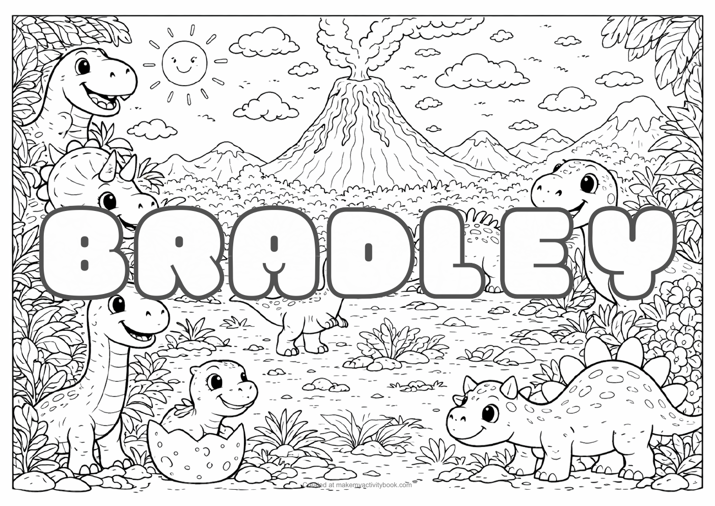 Bradley dinosaur colouring sheet