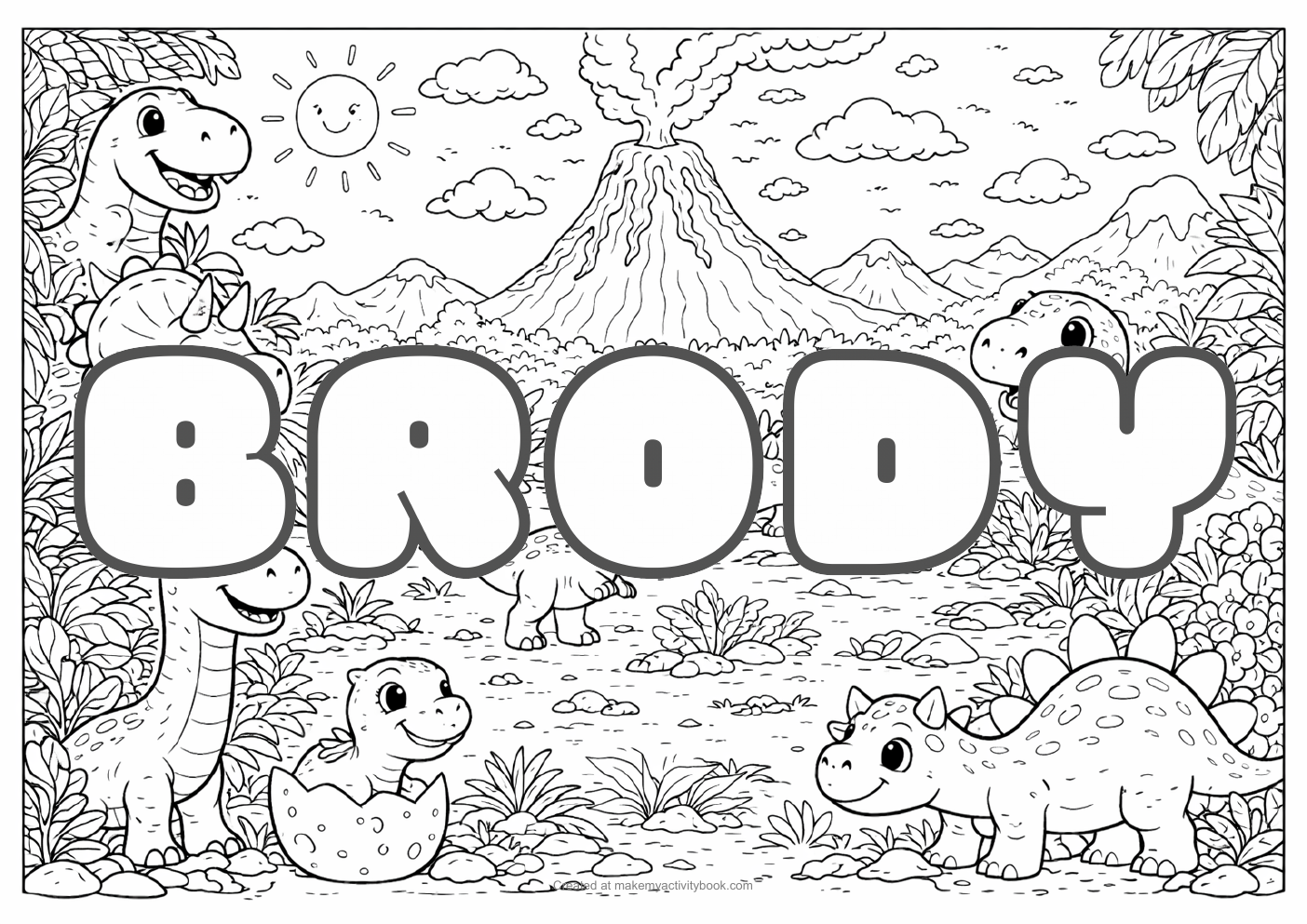 Brody dinosaur colouring sheet