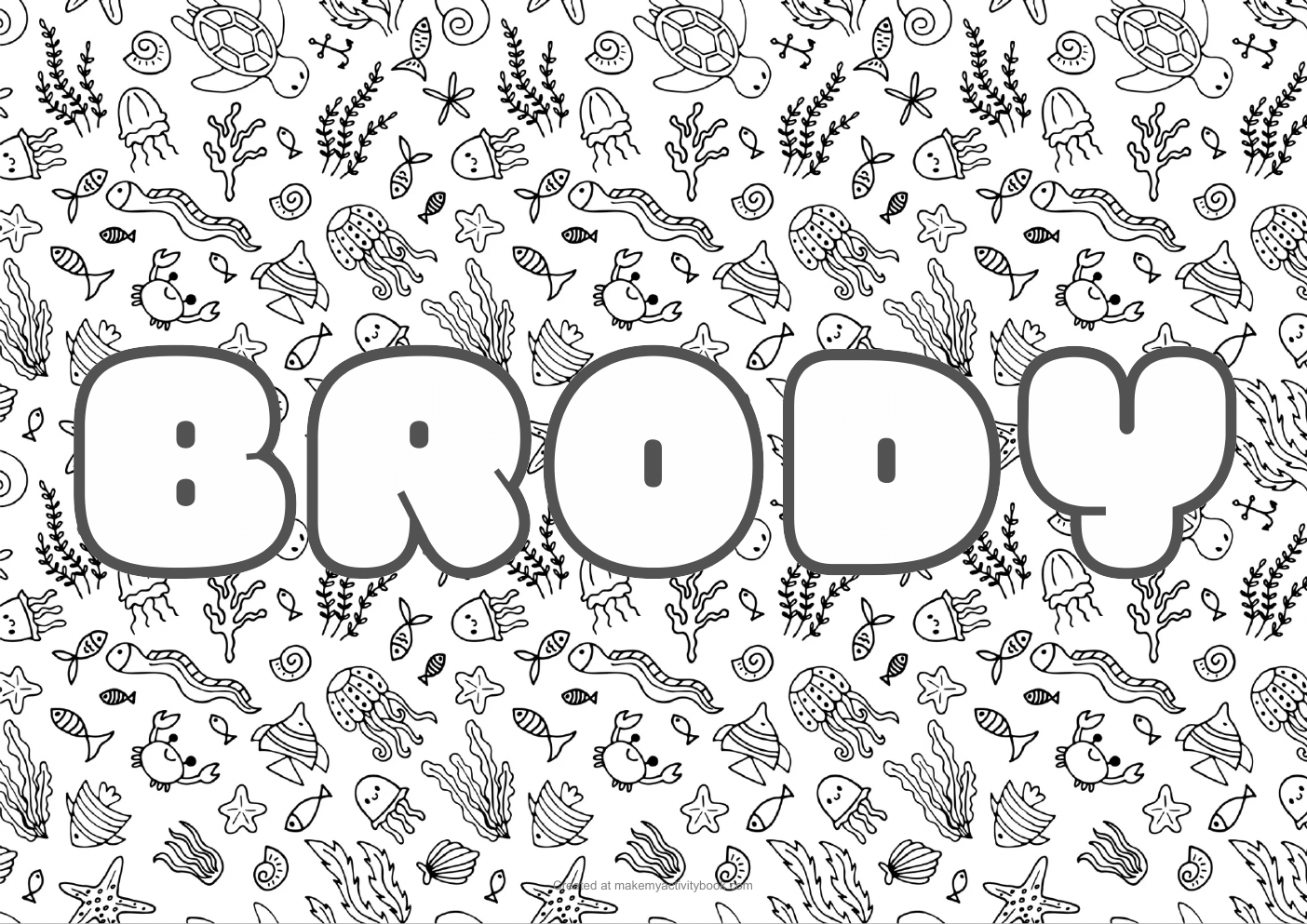Brody sea colouring sheet