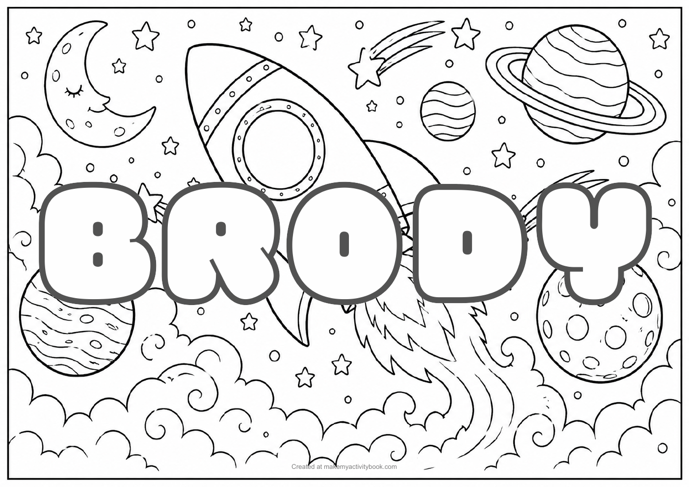 Brody space colouring sheet