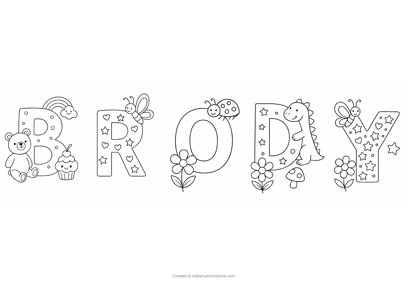 Brody letters colouring sheet