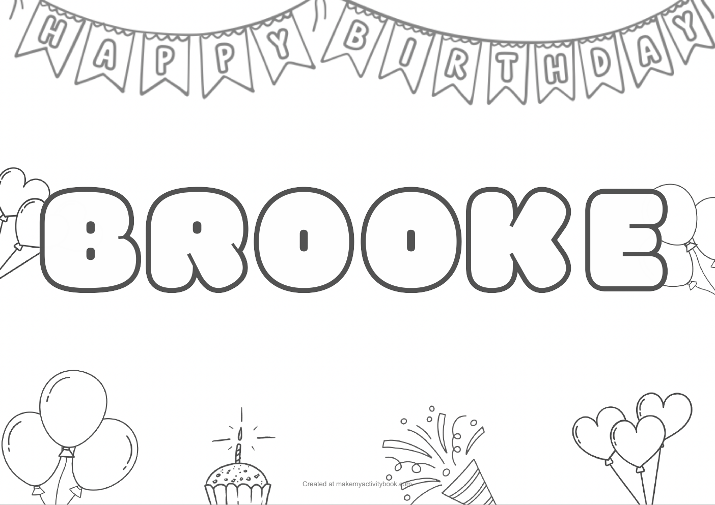 Brooke birthday colouring sheet