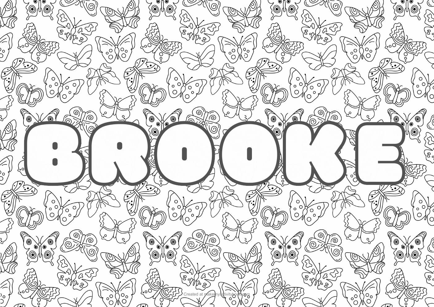 Brooke butterflies colouring sheet