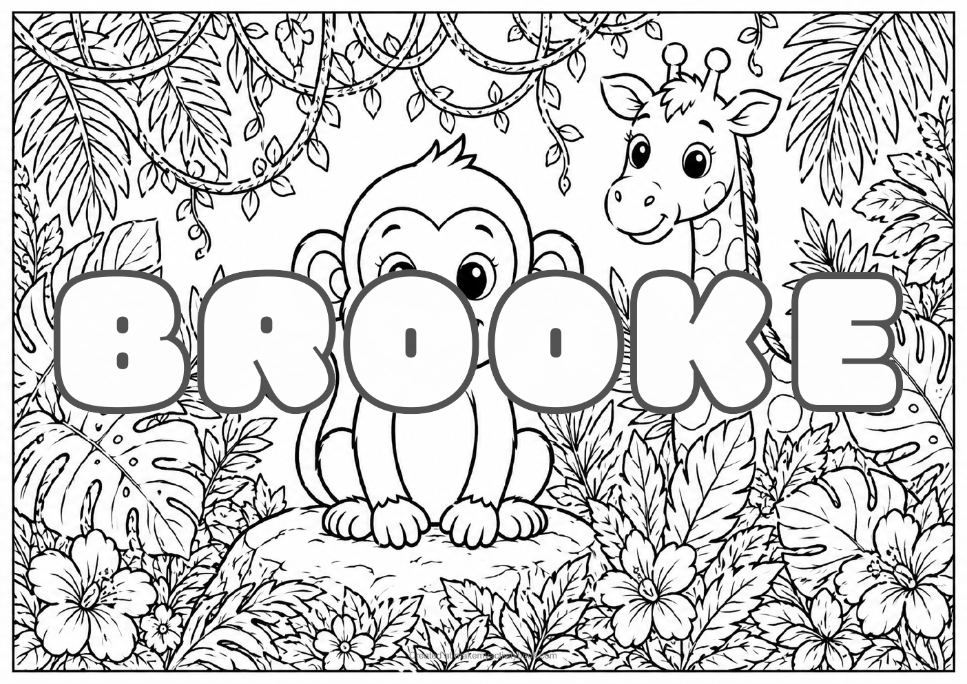 Brooke jungle colouring sheet