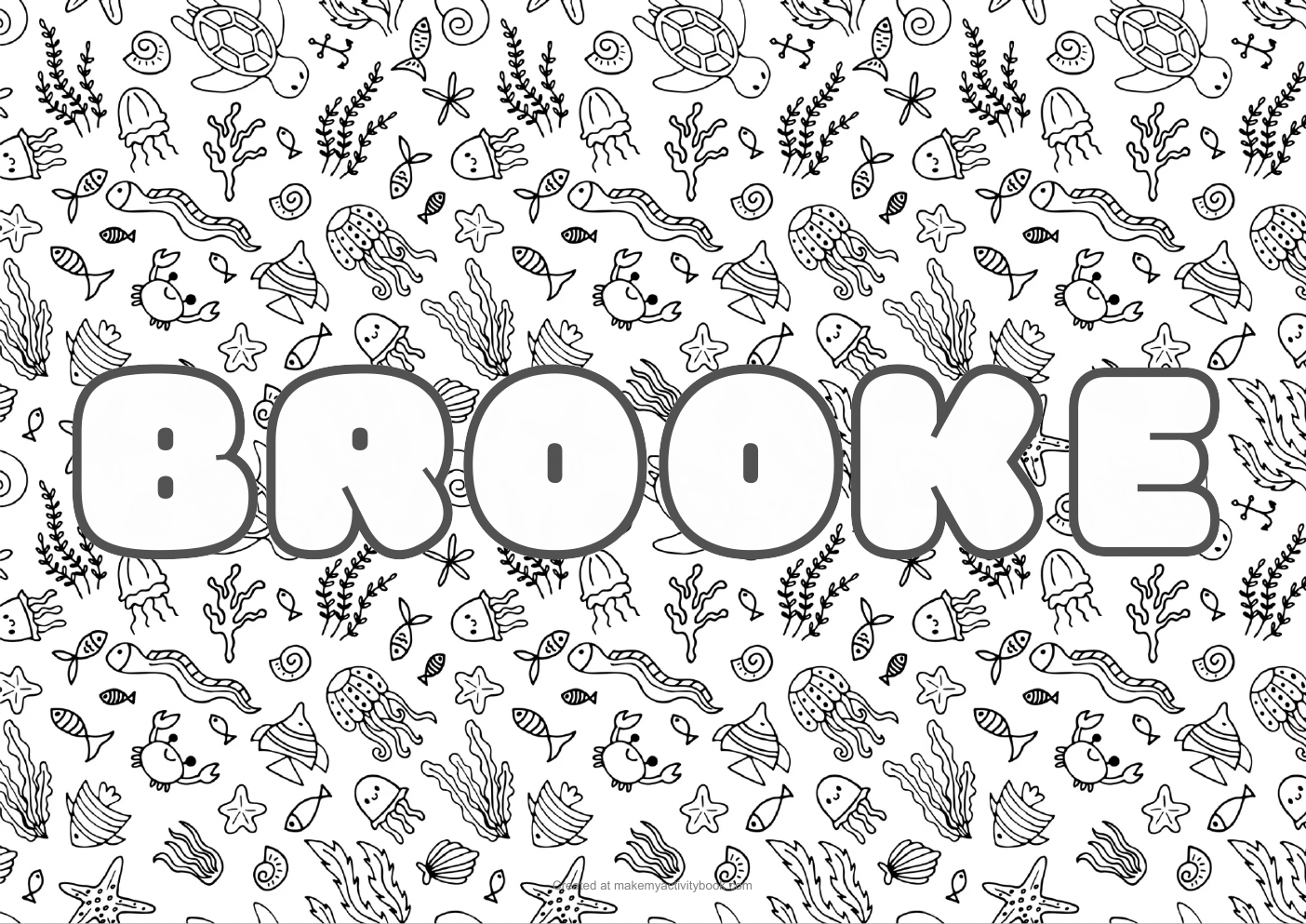 Brooke sea colouring sheet