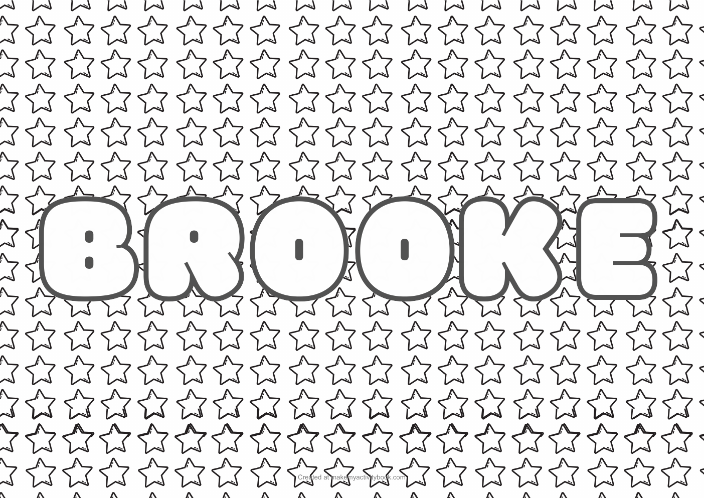 Brooke stars colouring sheet