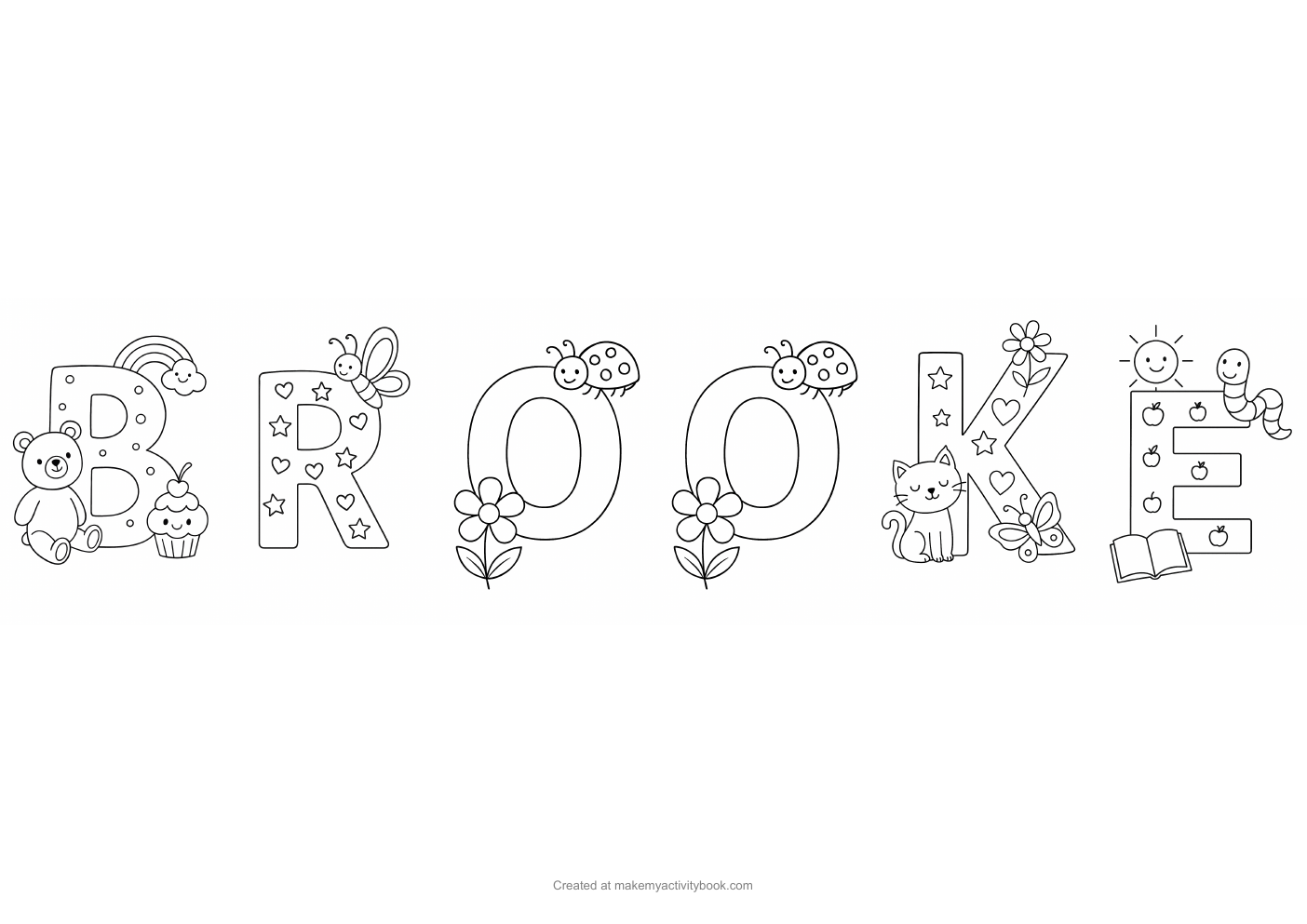 Brooke letters colouring sheet