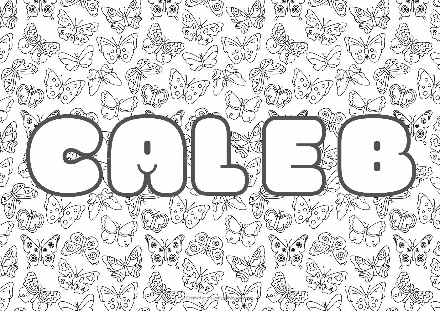 Caleb butterflies colouring sheet