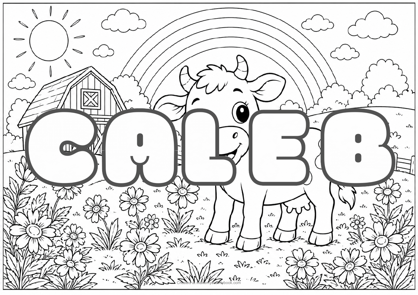Caleb farm colouring sheet