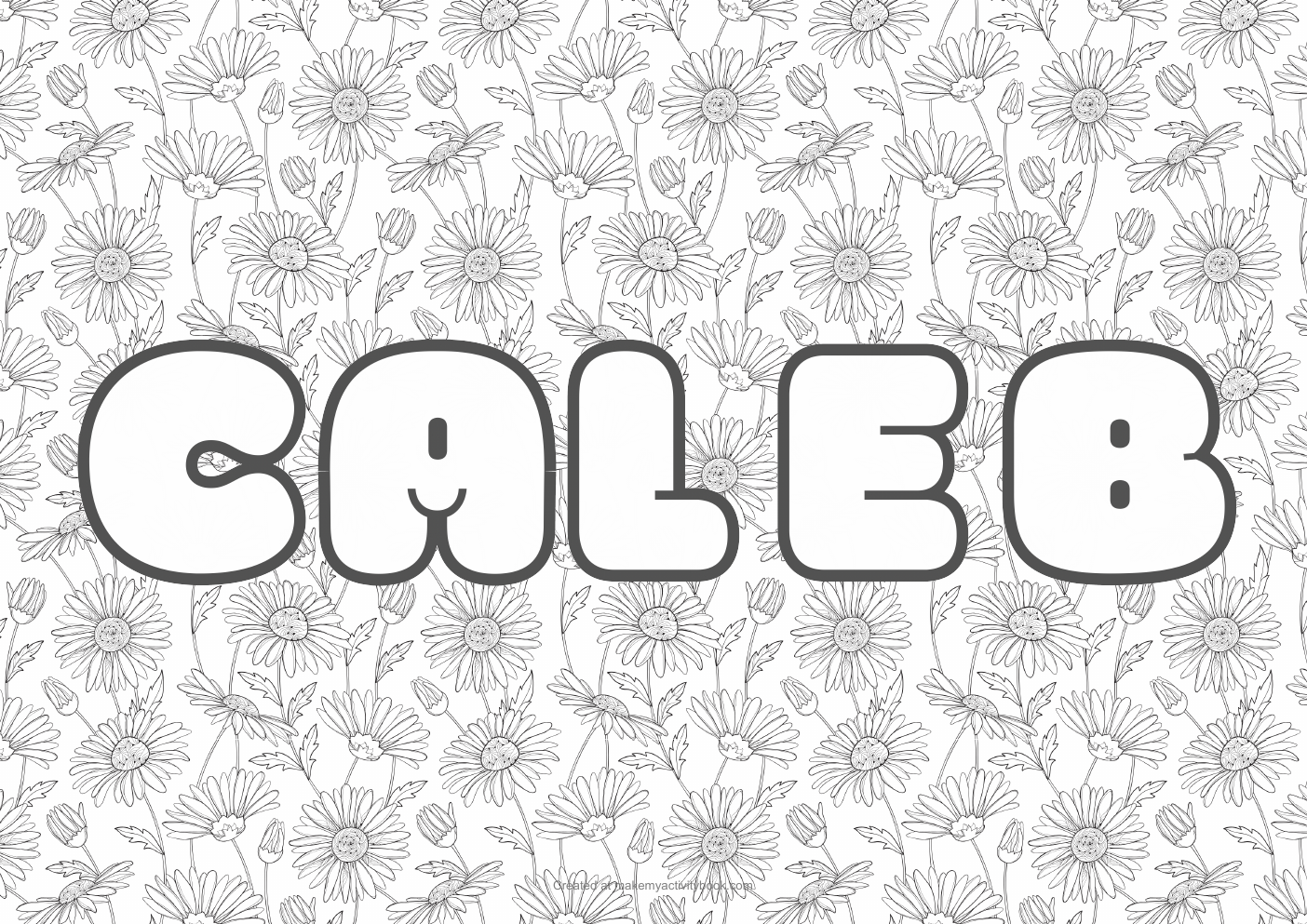 Caleb flowers colouring sheet
