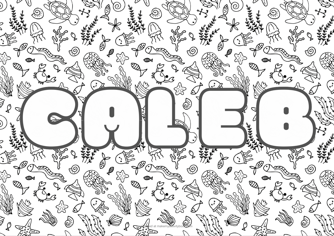 Caleb sea colouring sheet