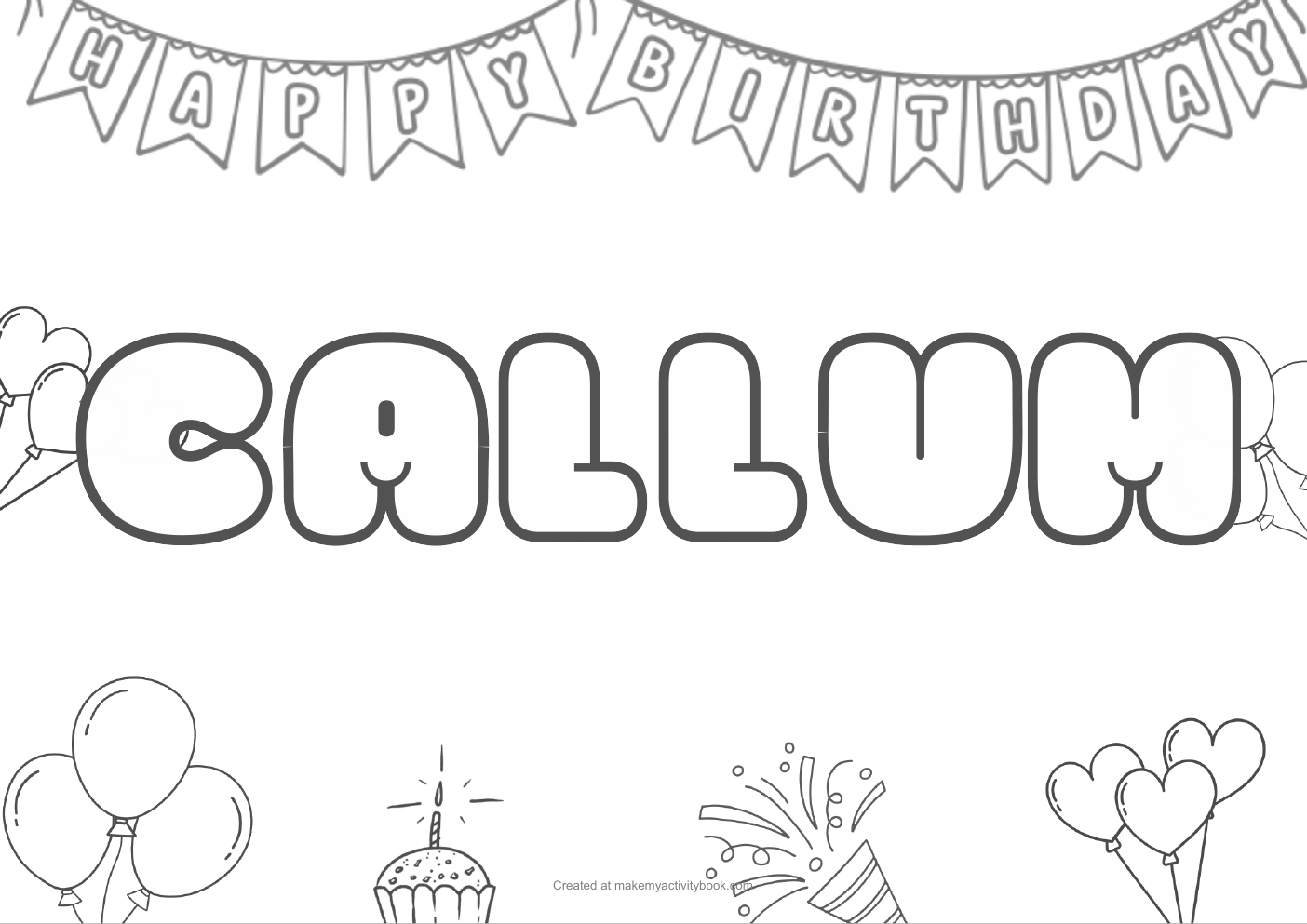 Callum birthday colouring sheet
