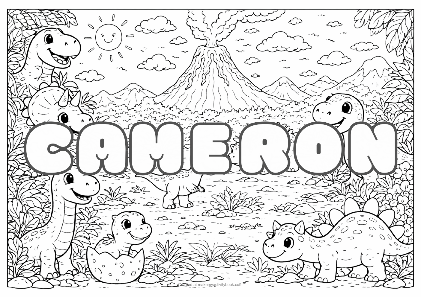 Cameron dinosaur colouring sheet